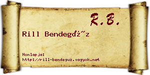 Rill Bendegúz névjegykártya